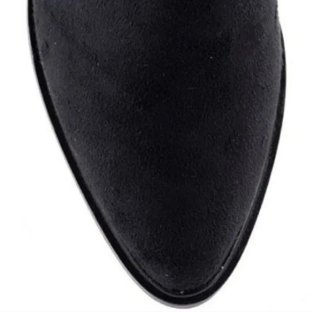Sexy Chic Seychelles Black Microsuede OTK Boots